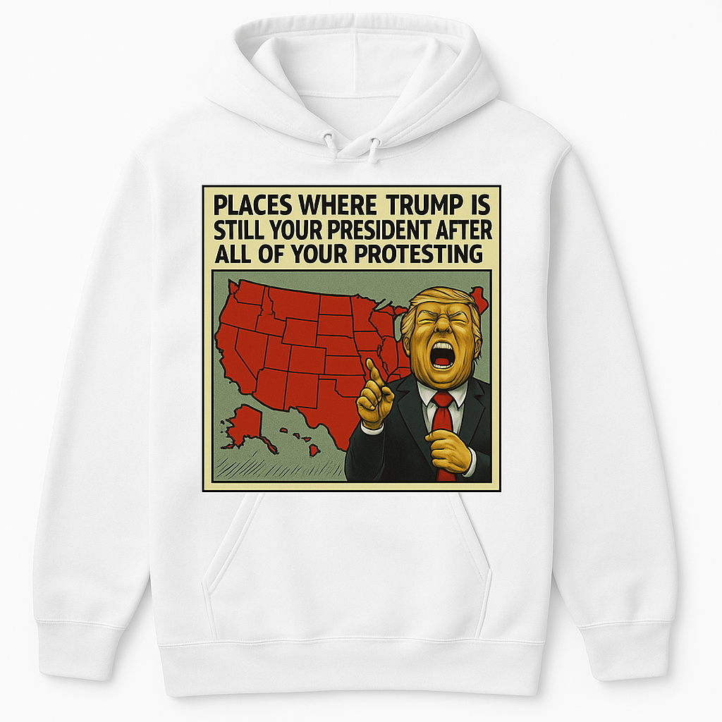 “Still Your President” Retro Meme Hoodie – Loud, Red, and Unbothered